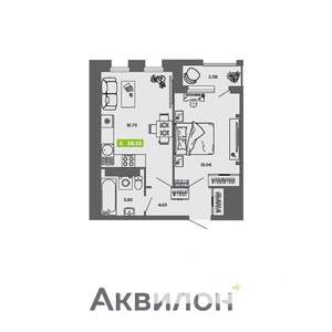 1-к квартира, вторичка, 39м2, 8/16 этаж