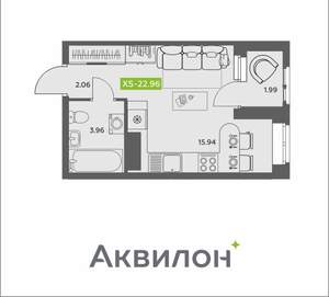 Студия квартира, вторичка, 23м2, 12/16 этаж