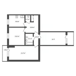 3-к квартира, вторичка, 85м2, 1/9 этаж