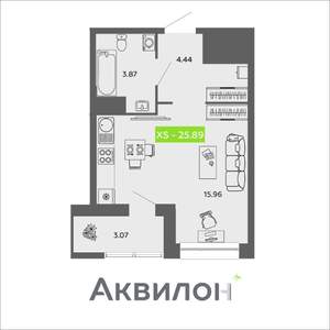 Студия квартира, вторичка, 26м2, 8/16 этаж