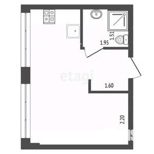 Студия квартира, вторичка, 24м2, 4/4 этаж