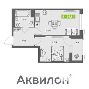 1-к квартира, вторичка, 40м2, 7/16 этаж