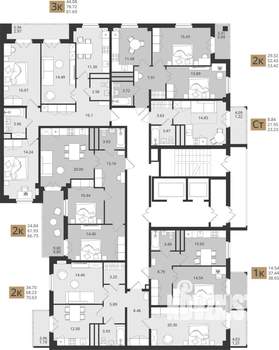 2-к квартира, вторичка, 67м2, 16/16 этаж