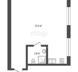 Студия квартира, вторичка, 36м2, 1/5 этаж