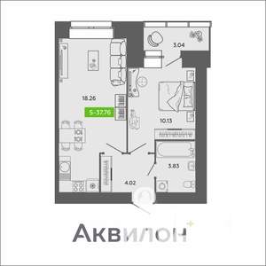1-к квартира, вторичка, 38м2, 11/11 этаж