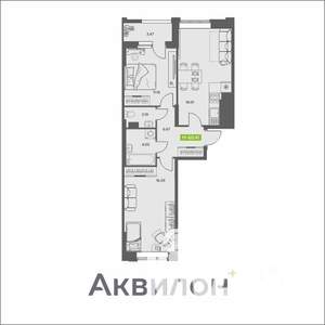 2-к квартира, вторичка, 60м2, 5/16 этаж