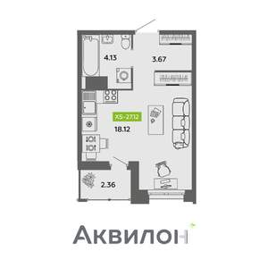 Студия квартира, вторичка, 27м2, 2/16 этаж