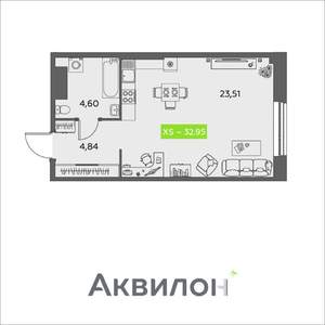 Студия квартира, вторичка, 33м2, 13/16 этаж