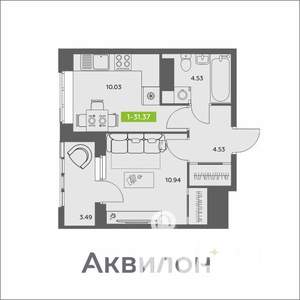 1-к квартира, вторичка, 31м2, 11/16 этаж