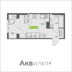Студия квартира, вторичка, 23м2, 4/16 этаж