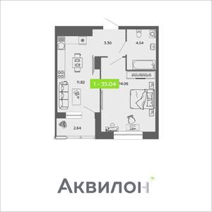 1-к квартира, вторичка, 35м2, 2/16 этаж