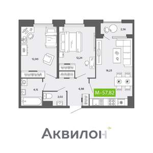 2-к квартира, вторичка, 58м2, 14/16 этаж