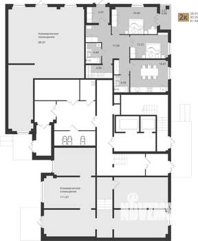 2-к квартира, вторичка, 82м2, 1/16 этаж