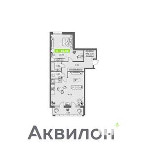 1-к квартира, вторичка, 81м2, 1/8 этаж