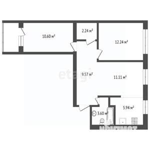 3-к квартира, вторичка, 55м2, 3/9 этаж