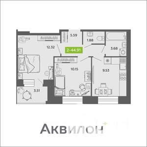 2-к квартира, вторичка, 45м2, 11/11 этаж
